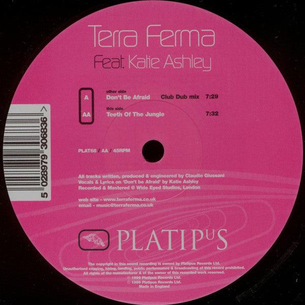 Terra Ferma Feat. Katie Ashley : Don't Be Afraid / Teeth Of The Jungle (12")