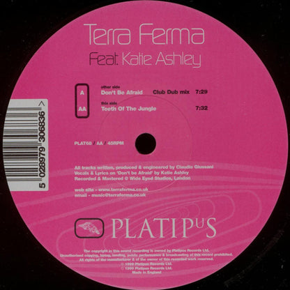 Terra Ferma Feat. Katie Ashley : Don't Be Afraid / Teeth Of The Jungle (12")
