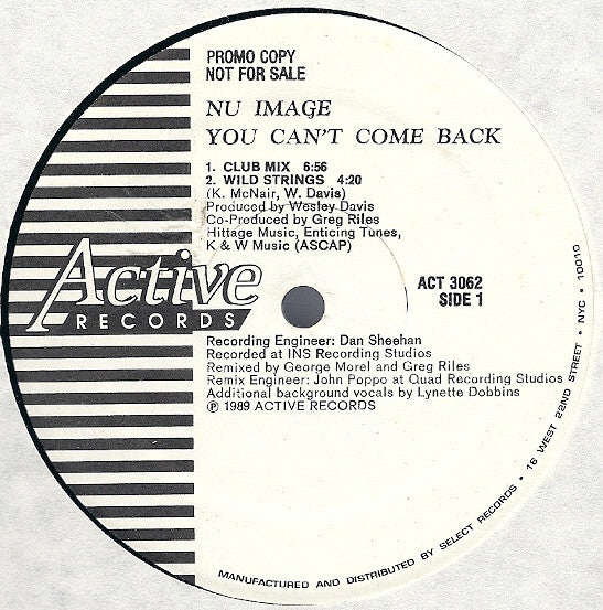 Nu Image : You Can't Come Back (12", Promo)