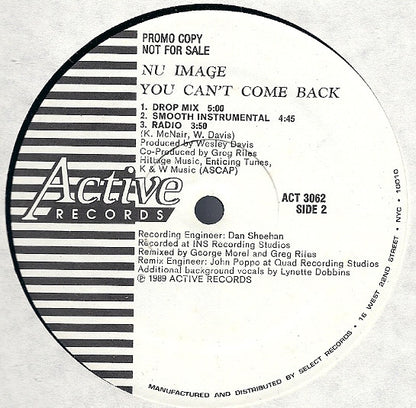 Nu Image : You Can't Come Back (12", Promo)