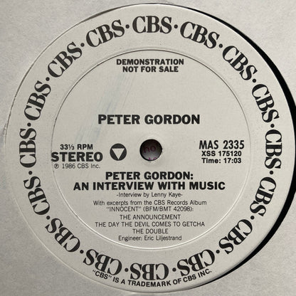 Peter Gordon : An Interview With Music (LP, Promo)