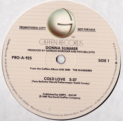 Donna Summer : Cold Love (12", Promo)