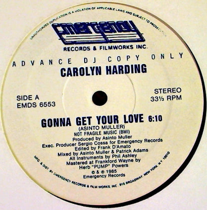 Carolyn Harding : Gonna Get Your Love (12", Promo)