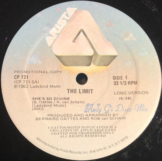 The Limit (2) : She's So Divine (12", Promo)
