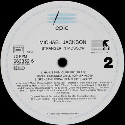 Michael Jackson : Stranger In Moscow (12", Maxi)
