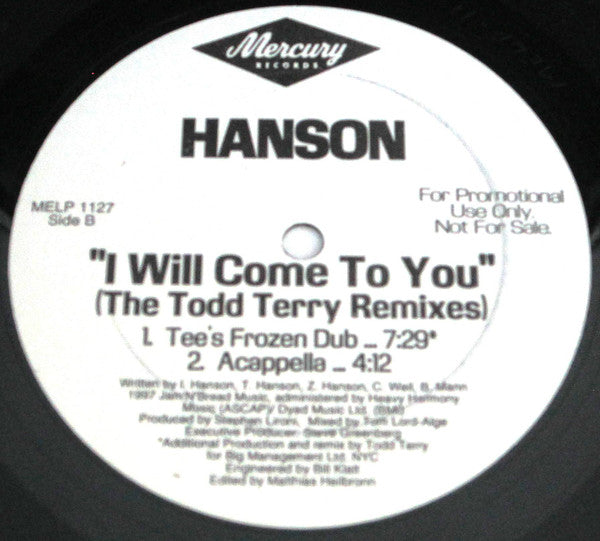 Hanson : I Will Come To You (12", Promo)