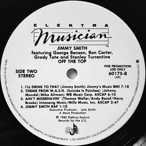 Jimmy Smith : Off The Top (LP, Album, Promo, All)