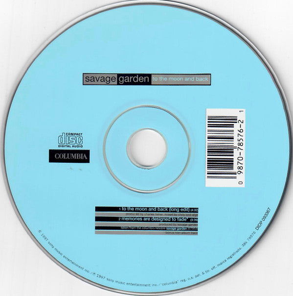 Savage Garden : To The Moon And Back (CD, Single)