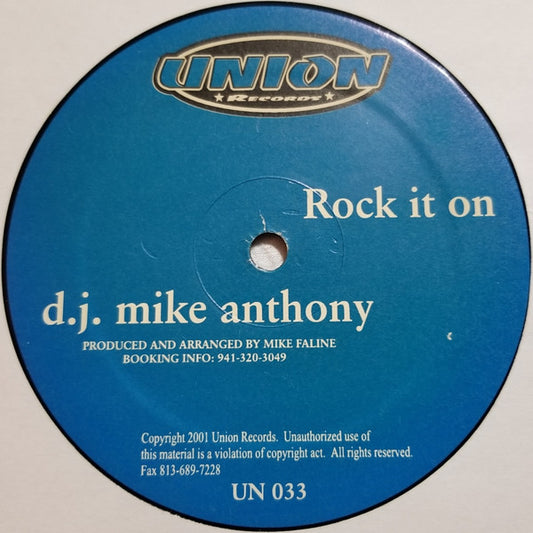 DJ Mike Anthony : Rock It On / Good Girl (12")