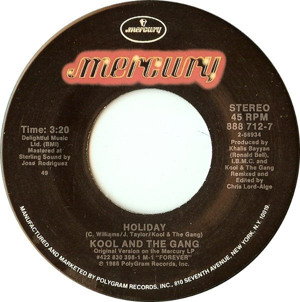 Kool & The Gang : Holiday (7", Spe)
