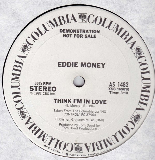 Eddie Money : Think I'm In Love (12", Pro)