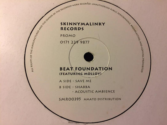 Beat Foundation Featuring Molloy : Save Me (12", Promo)