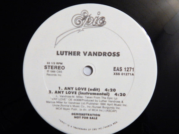 Luther Vandross : Any Love (12", Single, Promo)