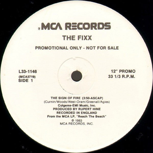 The Fixx : The Sign Of Fire (12", Promo)
