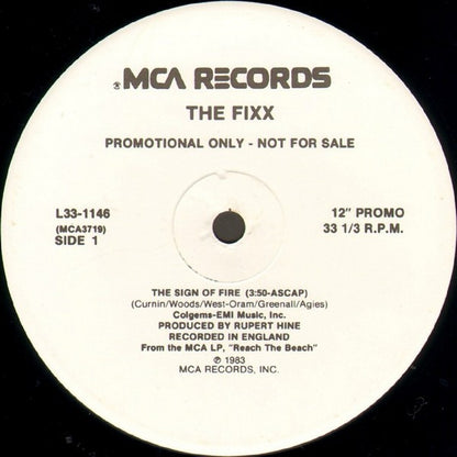 The Fixx : The Sign Of Fire (12", Promo)