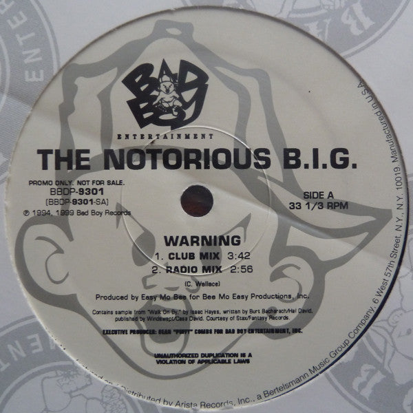 The Notorious B.I.G.* : Warning (12", Promo)