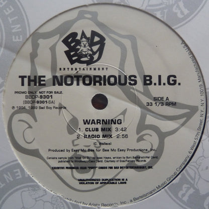 The Notorious B.I.G.* : Warning (12", Promo)