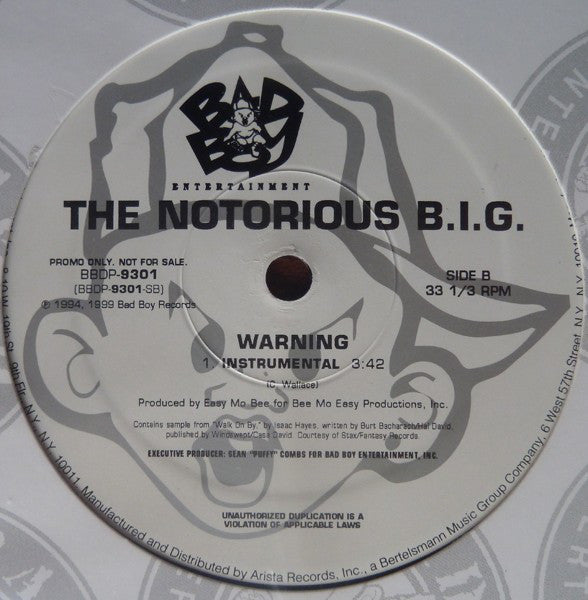 The Notorious B.I.G.* : Warning (12", Promo)