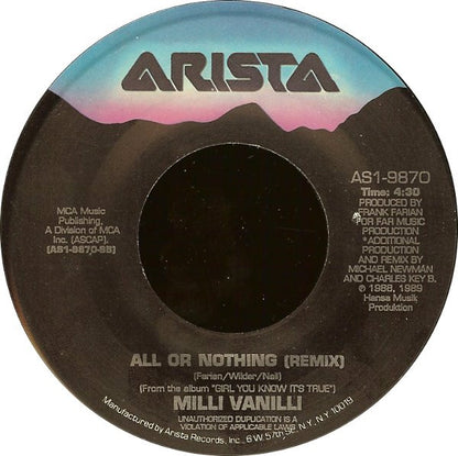 Milli Vanilli : Girl I'm Gonna Miss You (7", Single)