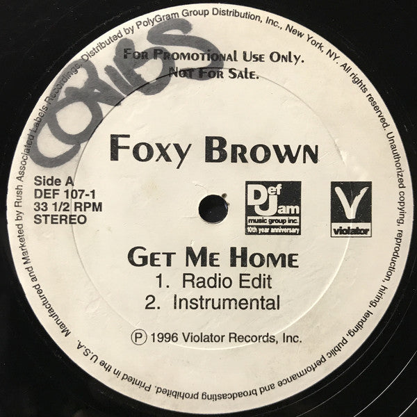 Foxy Brown : Get Me Home (12", Promo)