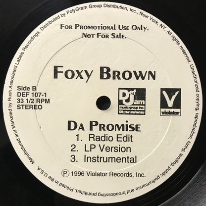 Foxy Brown : Get Me Home (12", Promo)