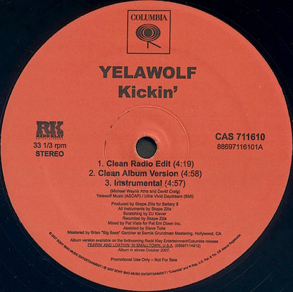 Yelawolf : Kickin' (12", Promo)