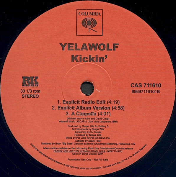 Yelawolf : Kickin' (12", Promo)