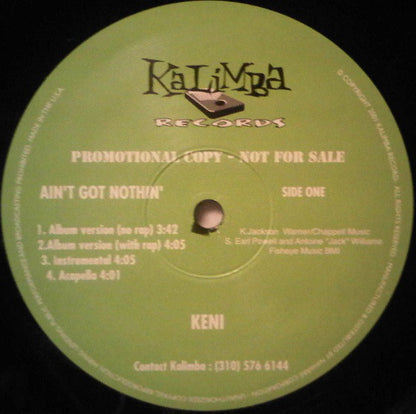 Keni Jackson : Ain't Got Nothin' (12", Promo)