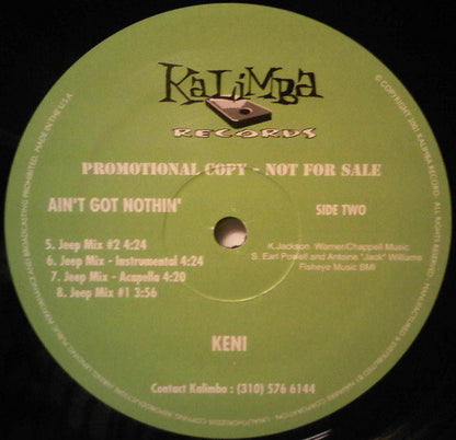 Keni Jackson : Ain't Got Nothin' (12", Promo)