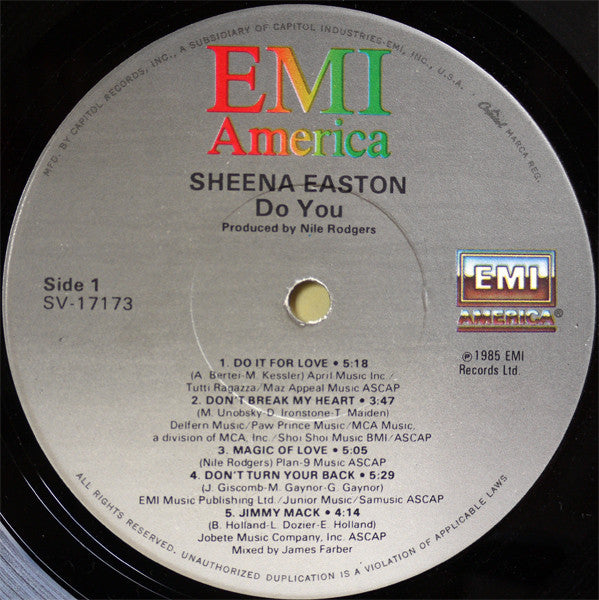 Sheena Easton : Do You (LP, Album)