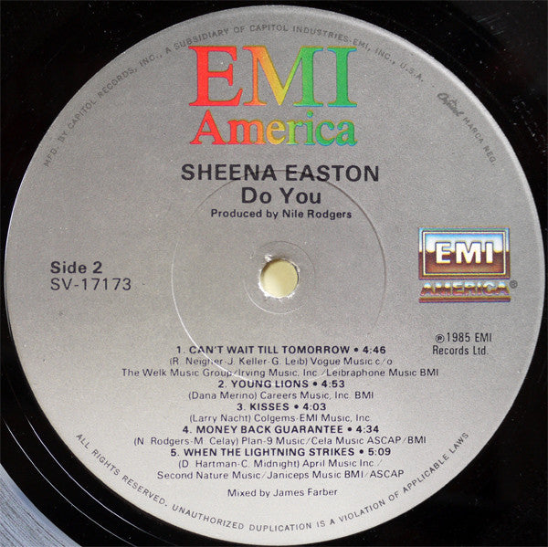 Sheena Easton : Do You (LP, Album)
