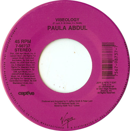 Paula Abdul : Vibeology (7")