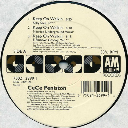 Ce Ce Peniston : Keep On Walkin' (12", Single)