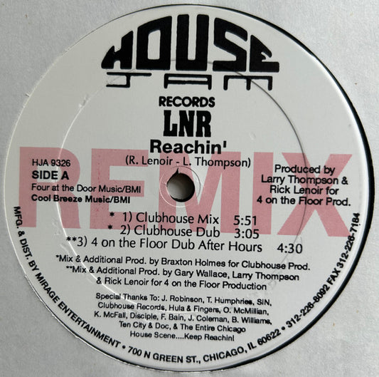 LNR : Reachin' (Remix) (12")