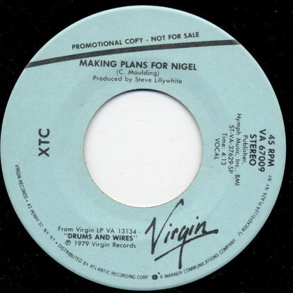 XTC : Making Plans For Nigel (7", Single, Mono, Promo, Spe)