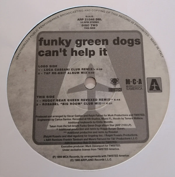 Funky Green Dogs : Can't Help It (2x12")