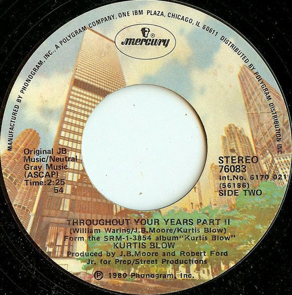 Kurtis Blow : Throughout Your Years (7", Styrene, 54 )