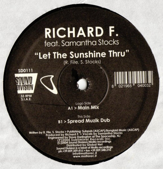 Richard F. Feat. Samantha Stocks : Let The Sunshine Thru (12")