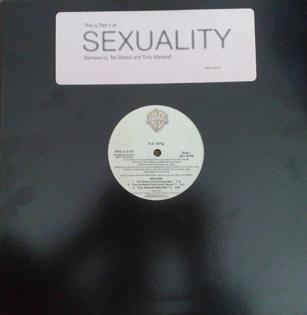k.d. lang : Sexuality (Part II) (12", Promo)