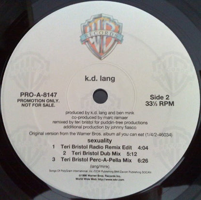 k.d. lang : Sexuality (Part II) (12", Promo)