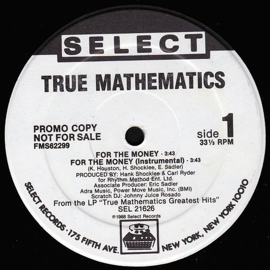 True Mathematics : For The Money / K.A.O.S.S. (Greeks In Effect Pt. 2) (12", Promo, Hau)