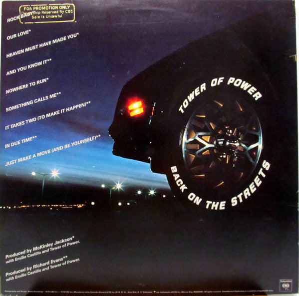Tower Of Power : Back On The Streets (LP, Album, Promo, Pit)