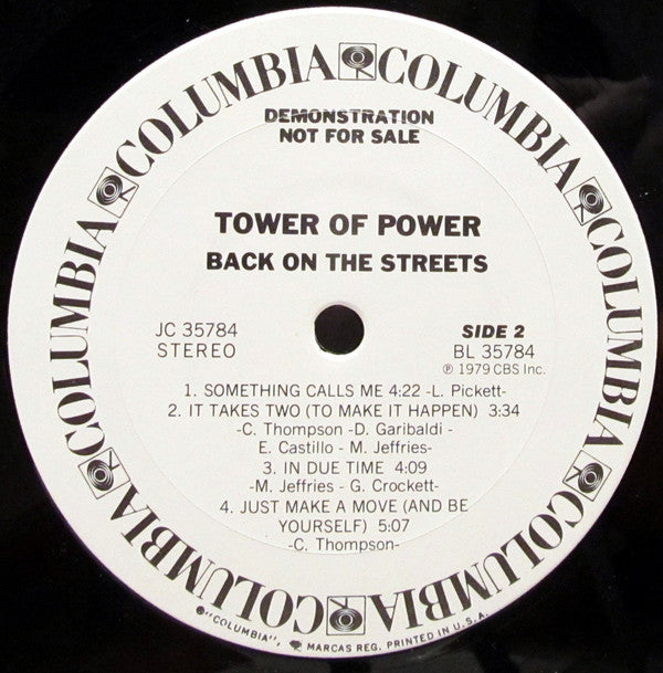 Tower Of Power : Back On The Streets (LP, Album, Promo, Pit)