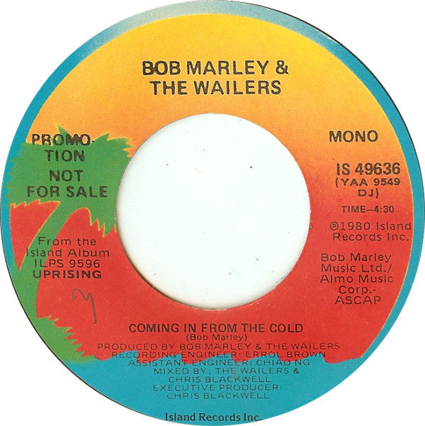 Bob Marley & The Wailers : Coming In From The Cold (7", Mono, Promo)