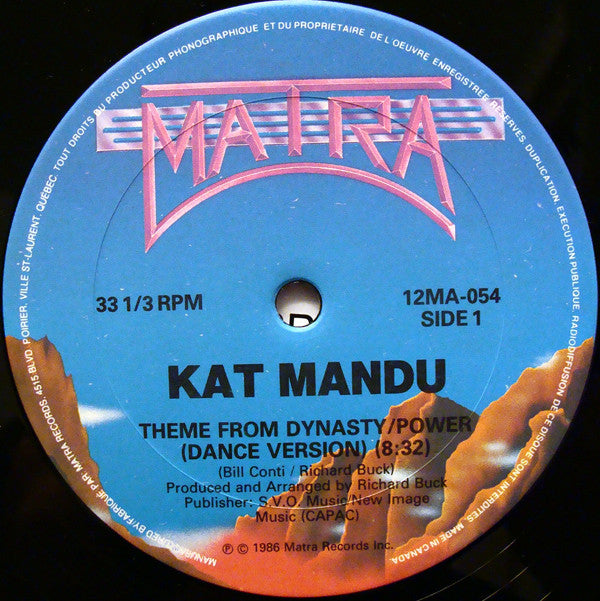 Kat Mandu : Theme From Dynasty (Dance Version) (12")