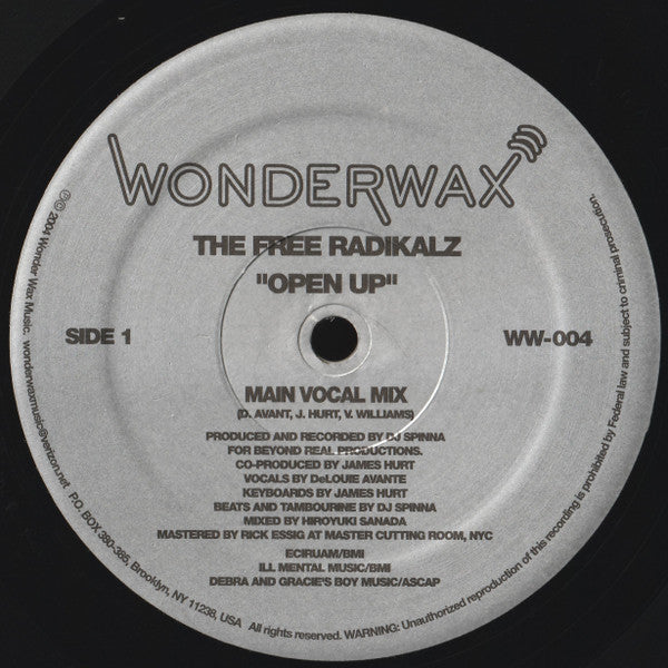 The Free Radikalz : Open Up (12")