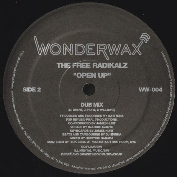 The Free Radikalz : Open Up (12")