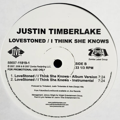 Justin Timberlake : Lovestoned / I Think She Knows (12", Promo)