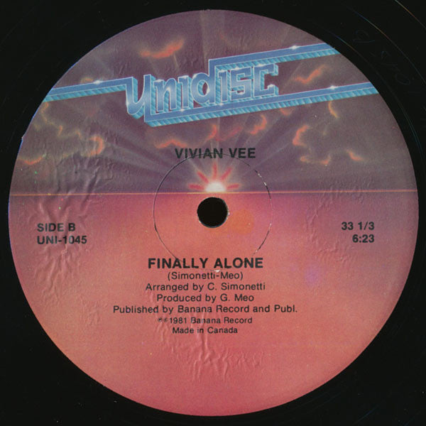 Vivian Vee* : Come Back / Finally Alone (12")