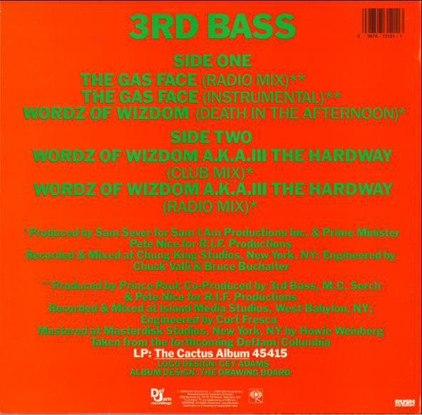 3rd Bass : The Gas Face / Wordz Of Wizdom (12")